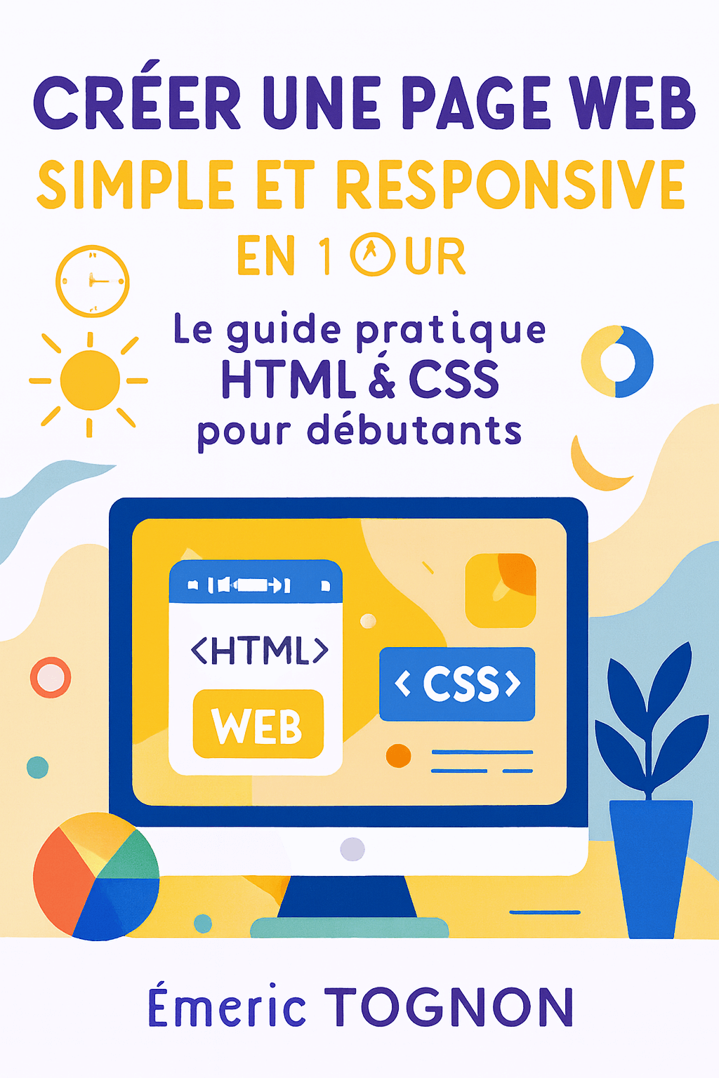 Couverture de l'Ebook Créer une Page Web Simple et Responsive en 1 Jour